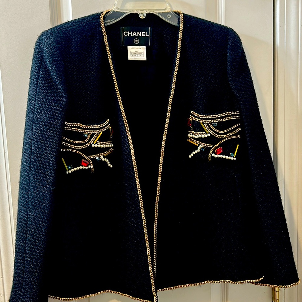 Brand: Chanel ; Size: 10, black wool